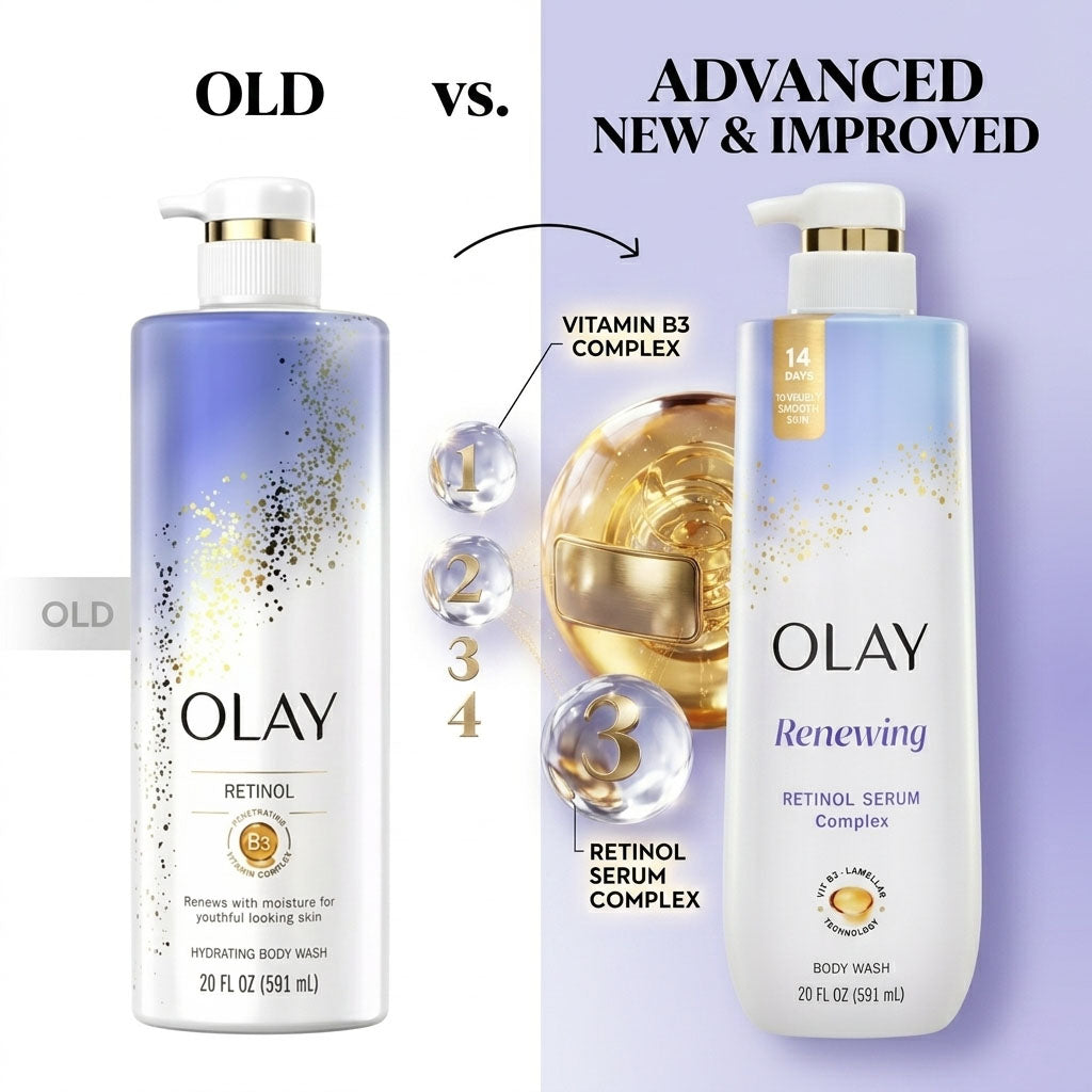 Olay Renewing Body Wash for Women, Nighttime, Retinol, 20 oz