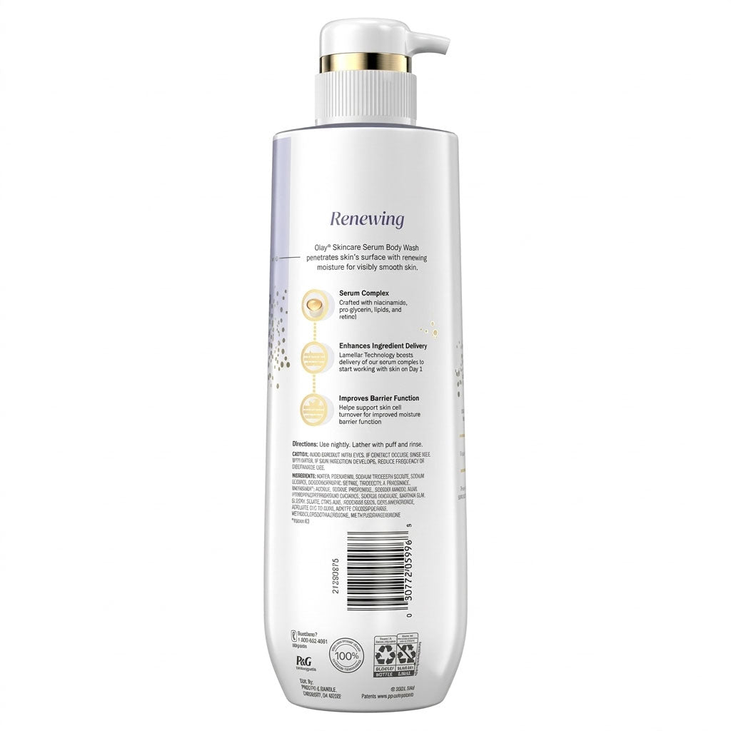 Olay Renewing Body Wash for Women, Nighttime, Retinol, 20 oz