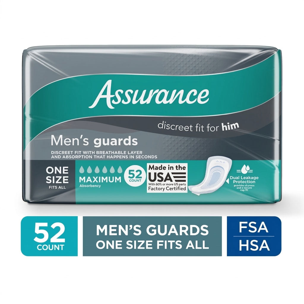 Assurance Men’s Guards, Maximum Absorbency, 52 Count