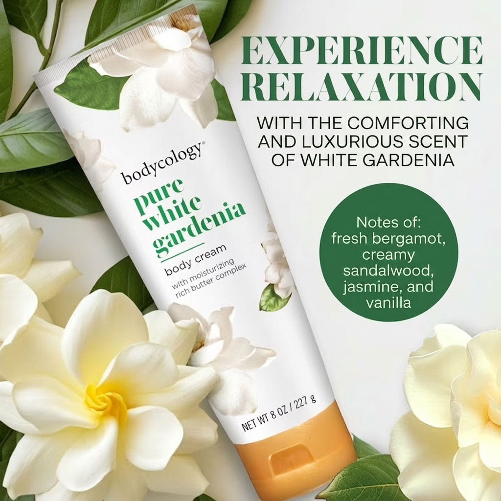 Bodycology Shea Butter Body Cream, Pure White Gardenia, 8 oz
