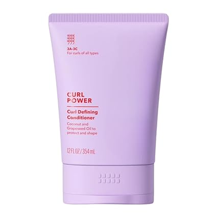 Curl Defining Conditioner with Coconut & Grapeseed Oil, Moisturizing Hair Care for Curly, Wavy & Coily Hair, Nourishing & Frizz Control, 12 fl oz