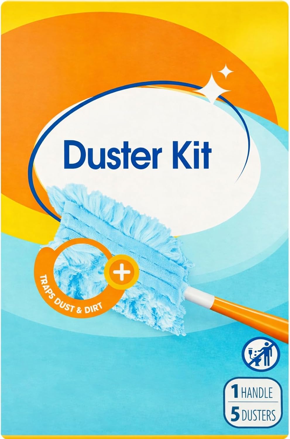 Duster Cleaning Kit with Handle and Dusting Head, Reusable Dust Removal Tool for Home and Office Cleaning, Furniture Shelves and Surfaces